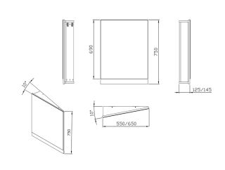 Ravak Зеркало 10° 650 R серый